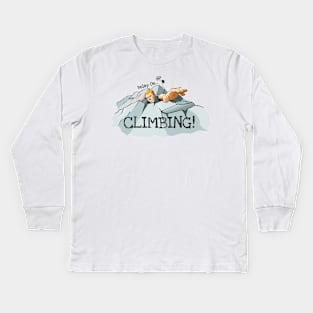 Rock Climber Reaching Kids Long Sleeve T-Shirt